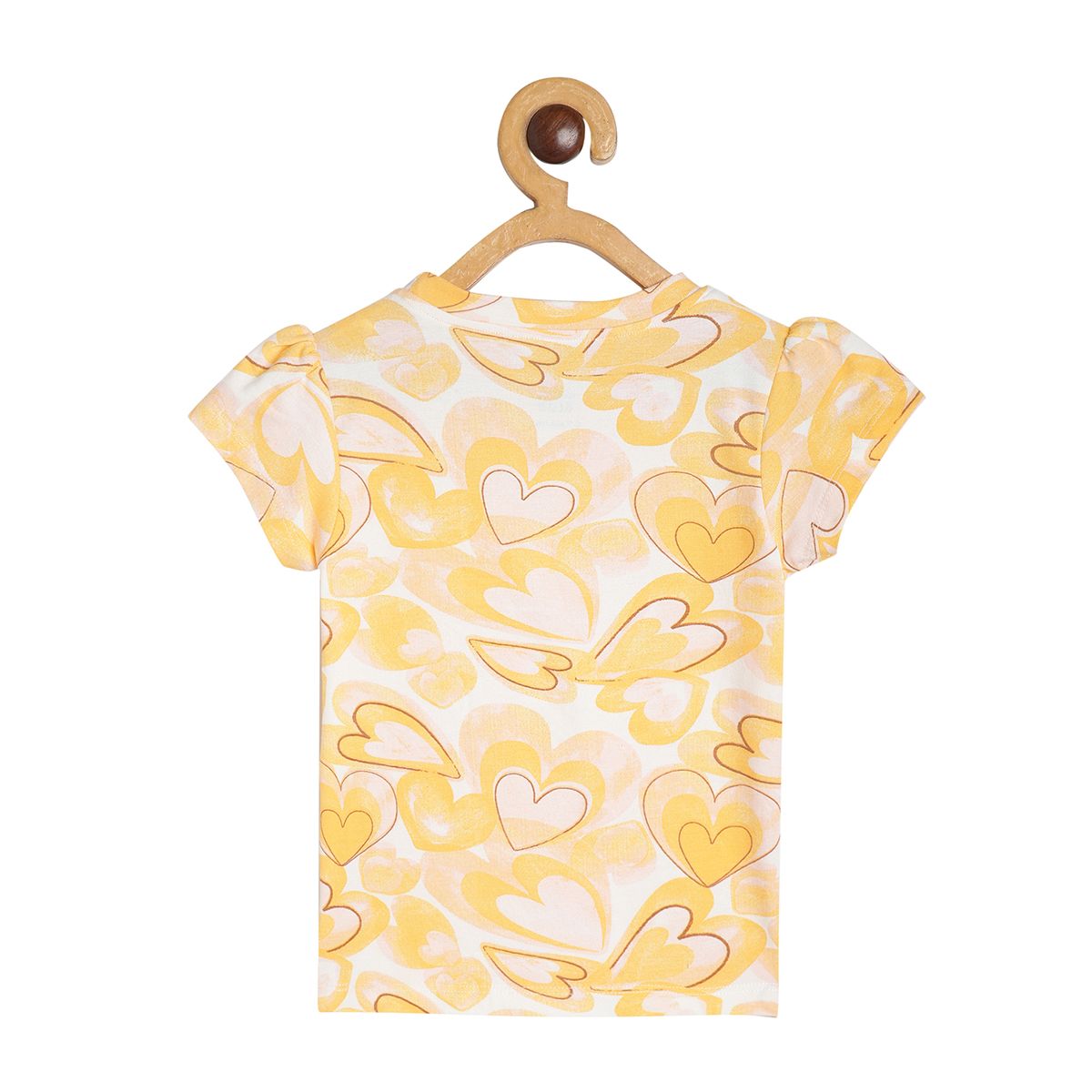 Baby Girls Printed Short Sleeve Top with Solid Leggings Set, Yellow