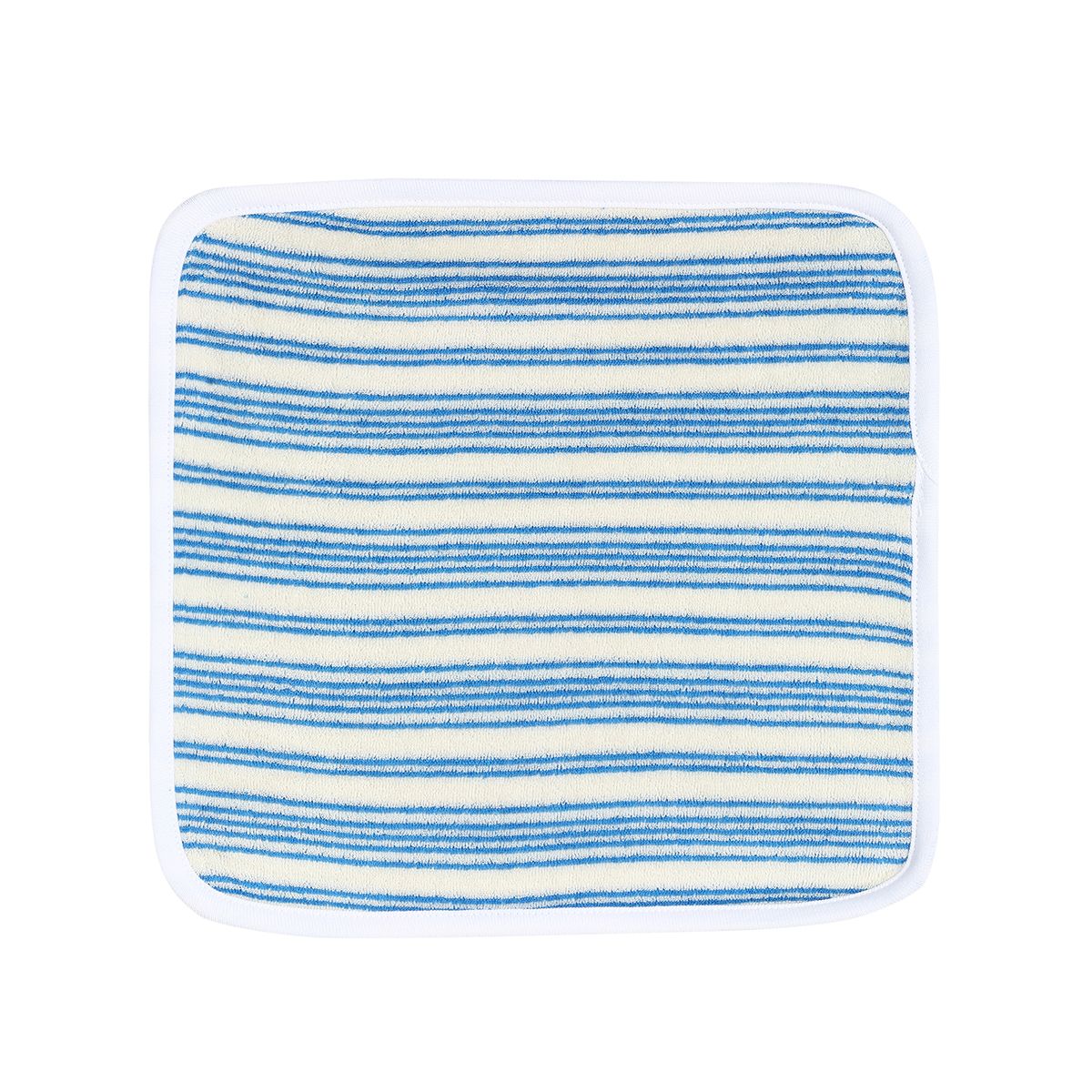 Baby Unisex Yellow and Blue Cotton Washcloths Pack of 4 Solid and Striped Bath Essentials