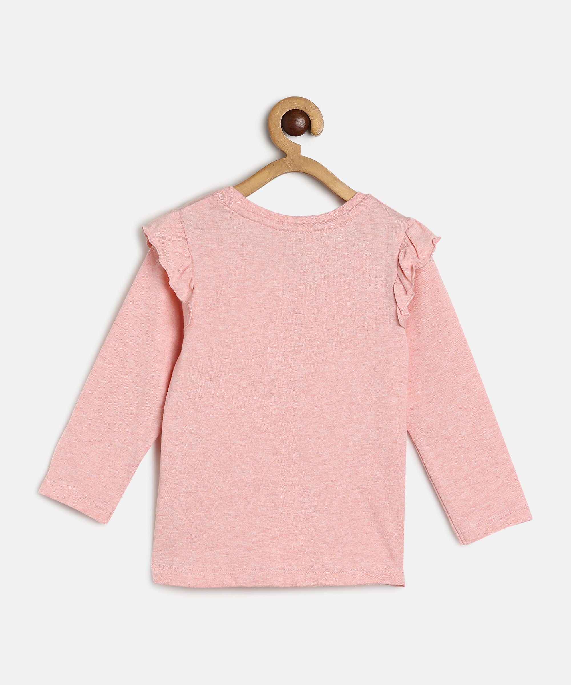Baby Girls Pink & Brown Cotton Top with Shorts and Sleeveless Overlay Set