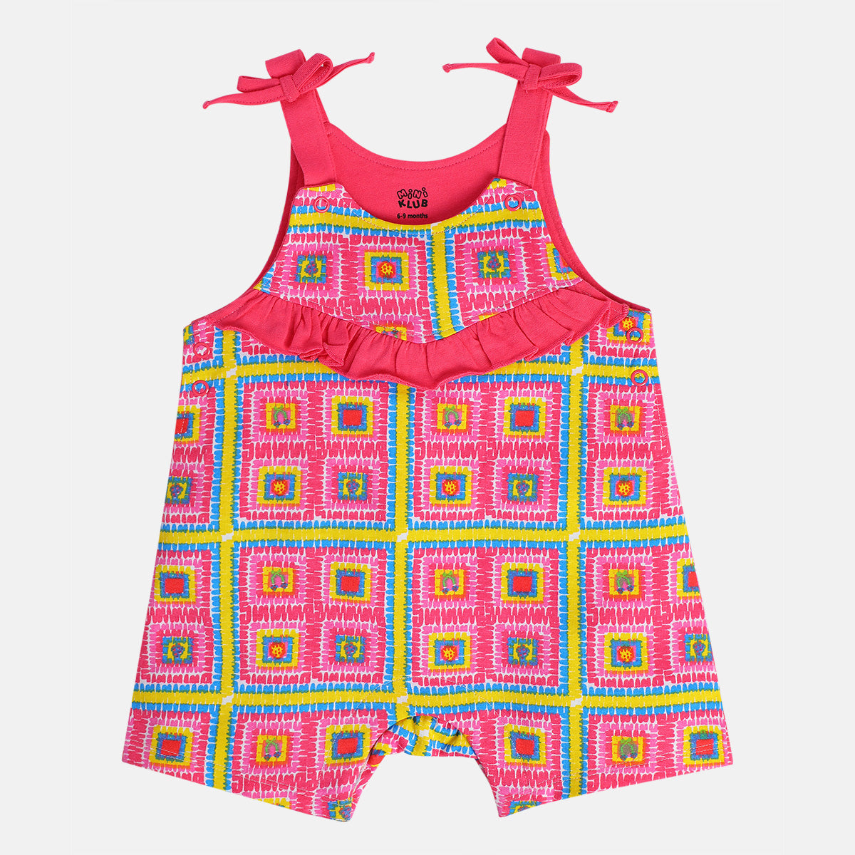 Girls Pink Sleeve Less Dungaree Set