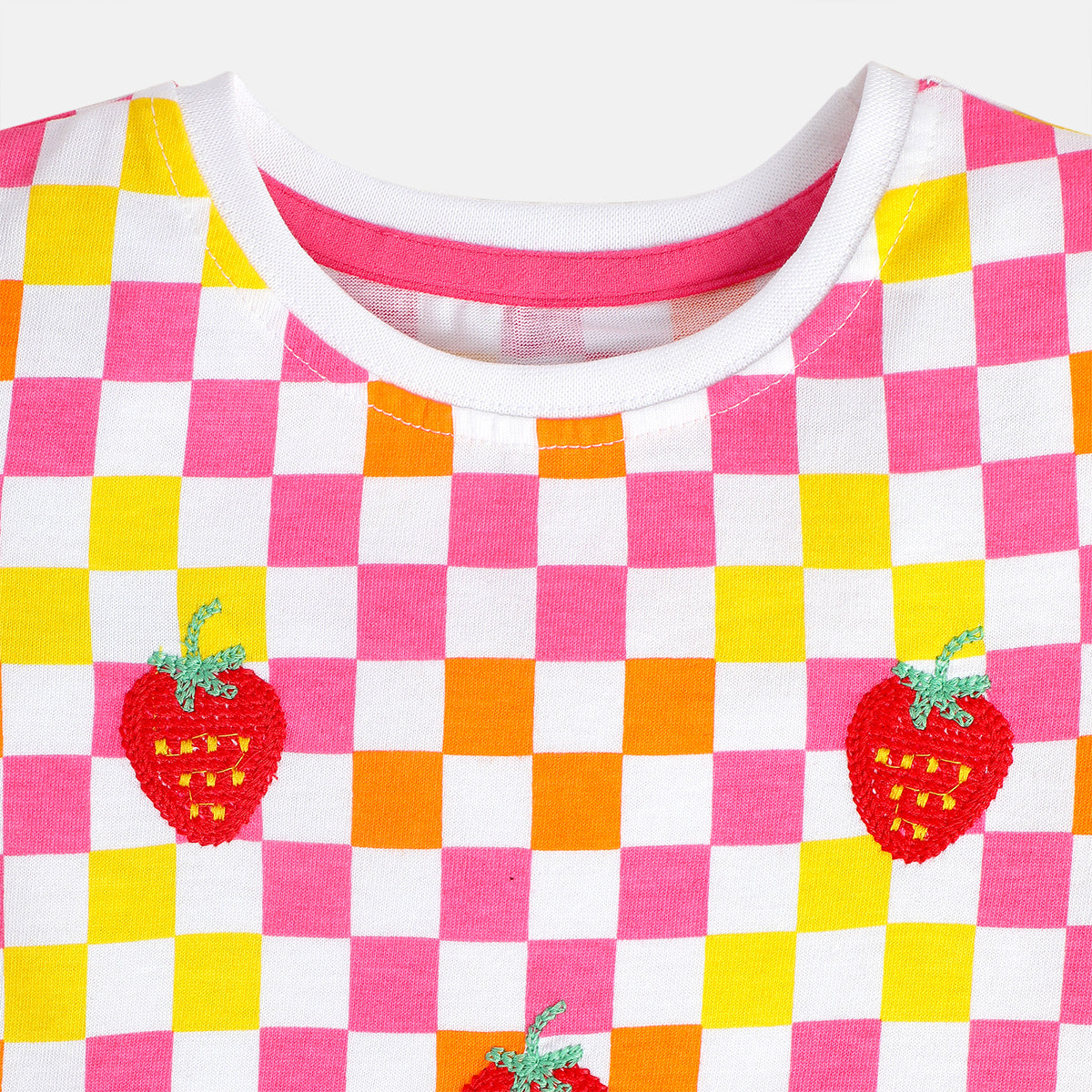 Girls Pink Short Sleeve Knit Top