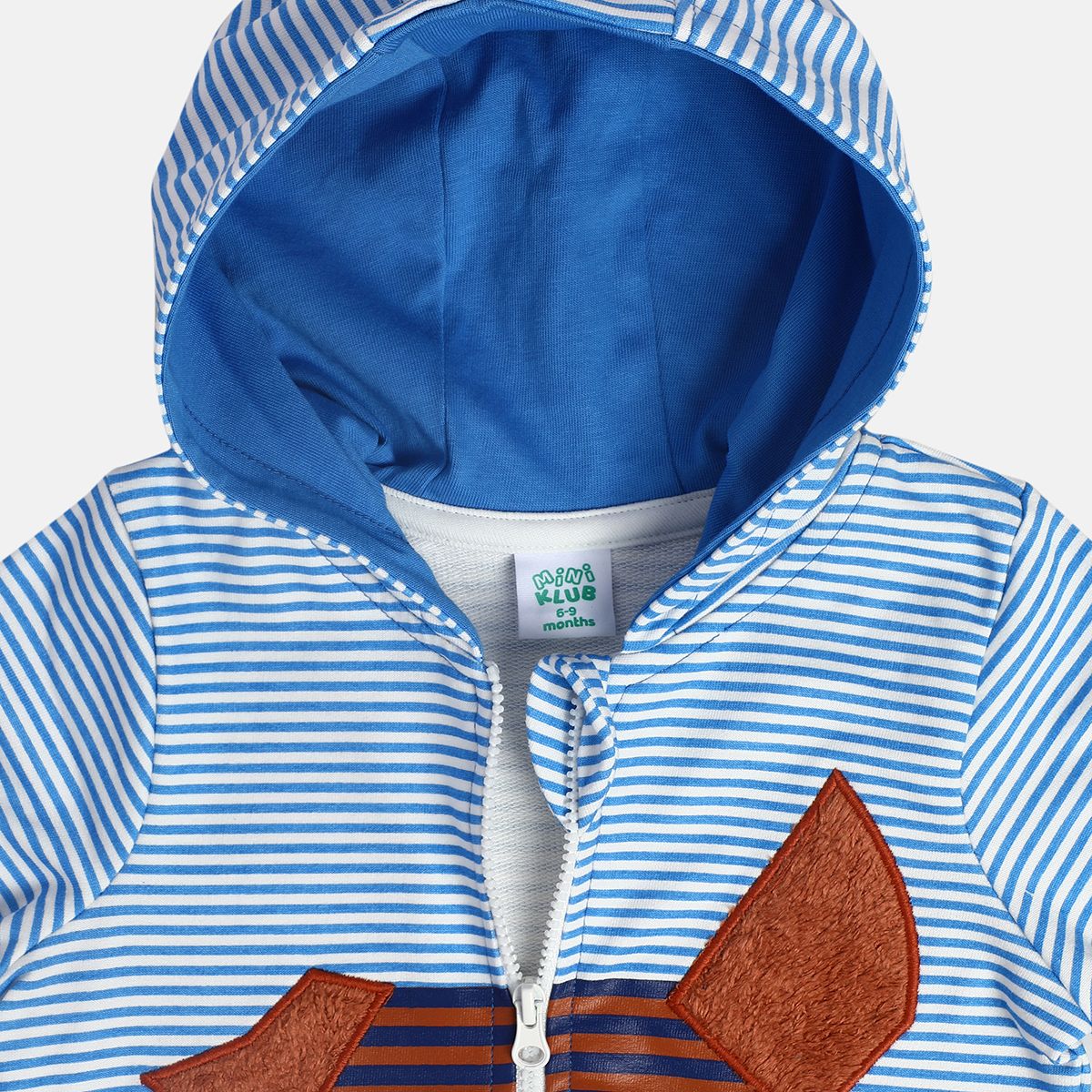 Boys Blue Hooded Full Sleeves Jacket