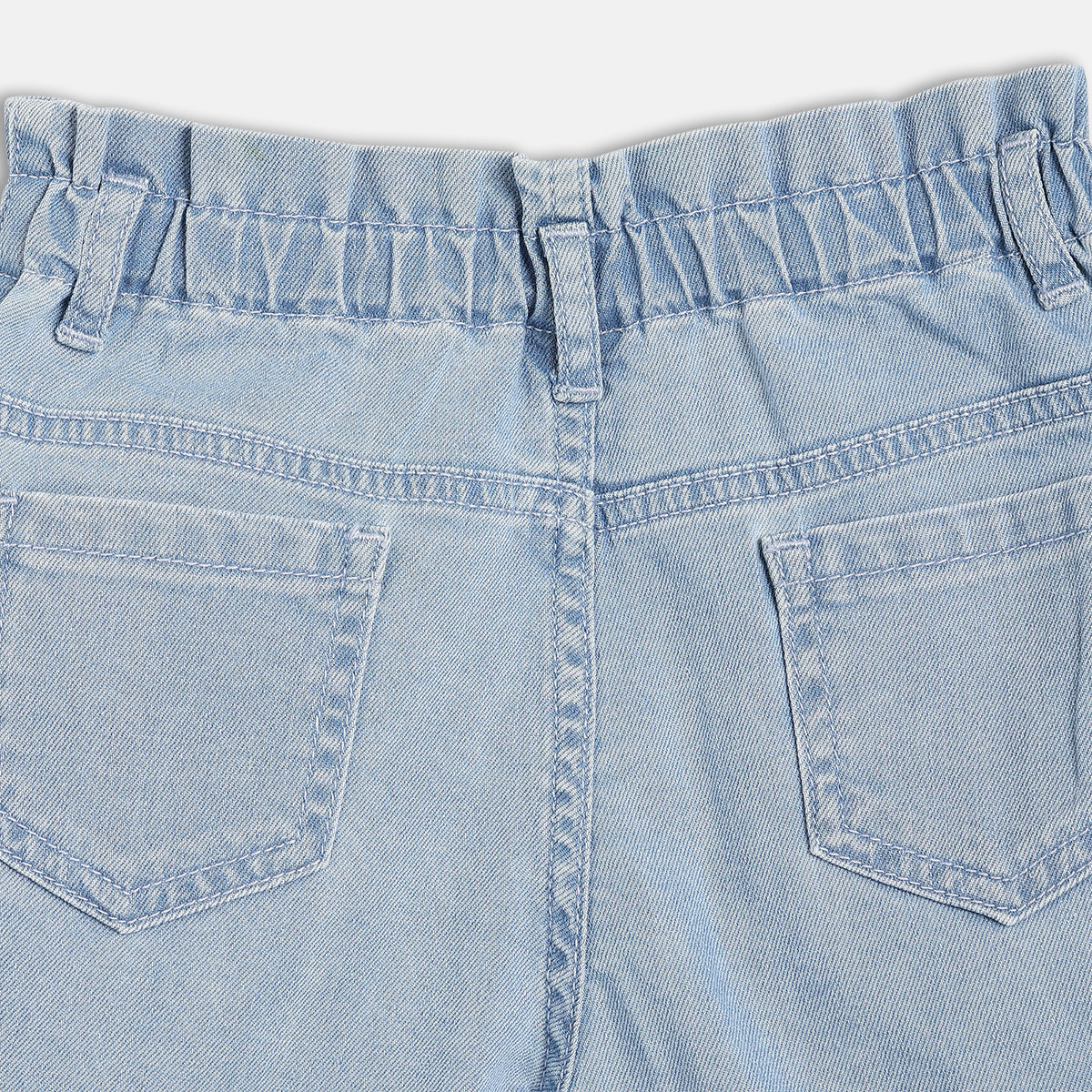 Girls Light Blue Thigh Length Shorts