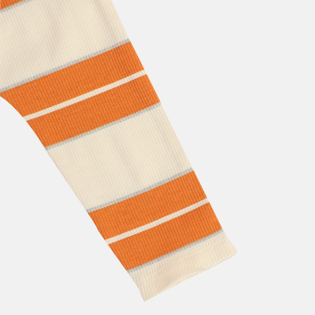 Girls Cotton Striped Leggings - Orange