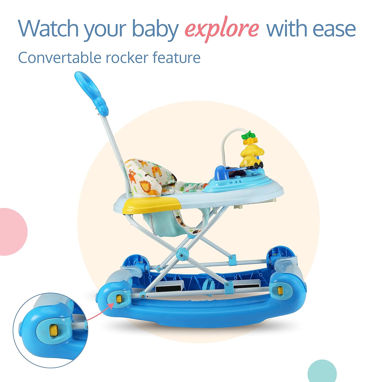 Luvlap Comfy Walker And Rocker (Blue)