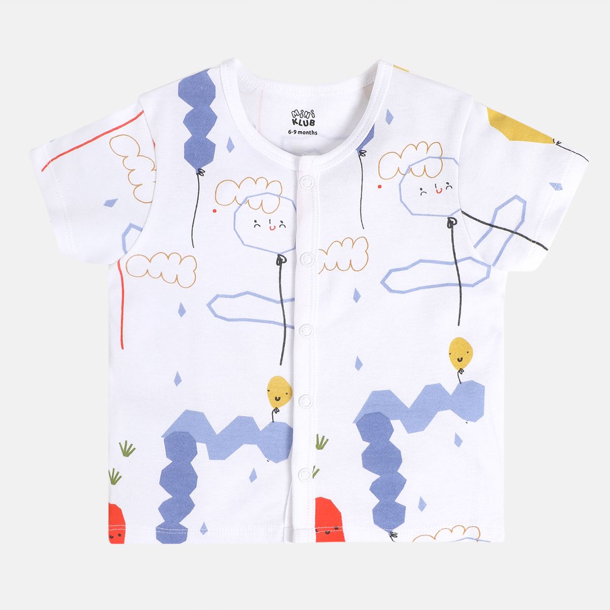 Boys Cotton Pack Of 2 Half sleeves Cartoon Printed Front Open Vest - Navy Blue & White