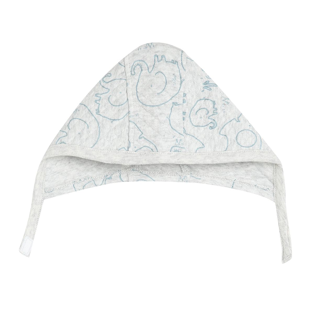 Baby Unisex Blue Cotton Star Embossed Tie-Up Cap Pack of 2 Soft and Comfortable Everyday Wear