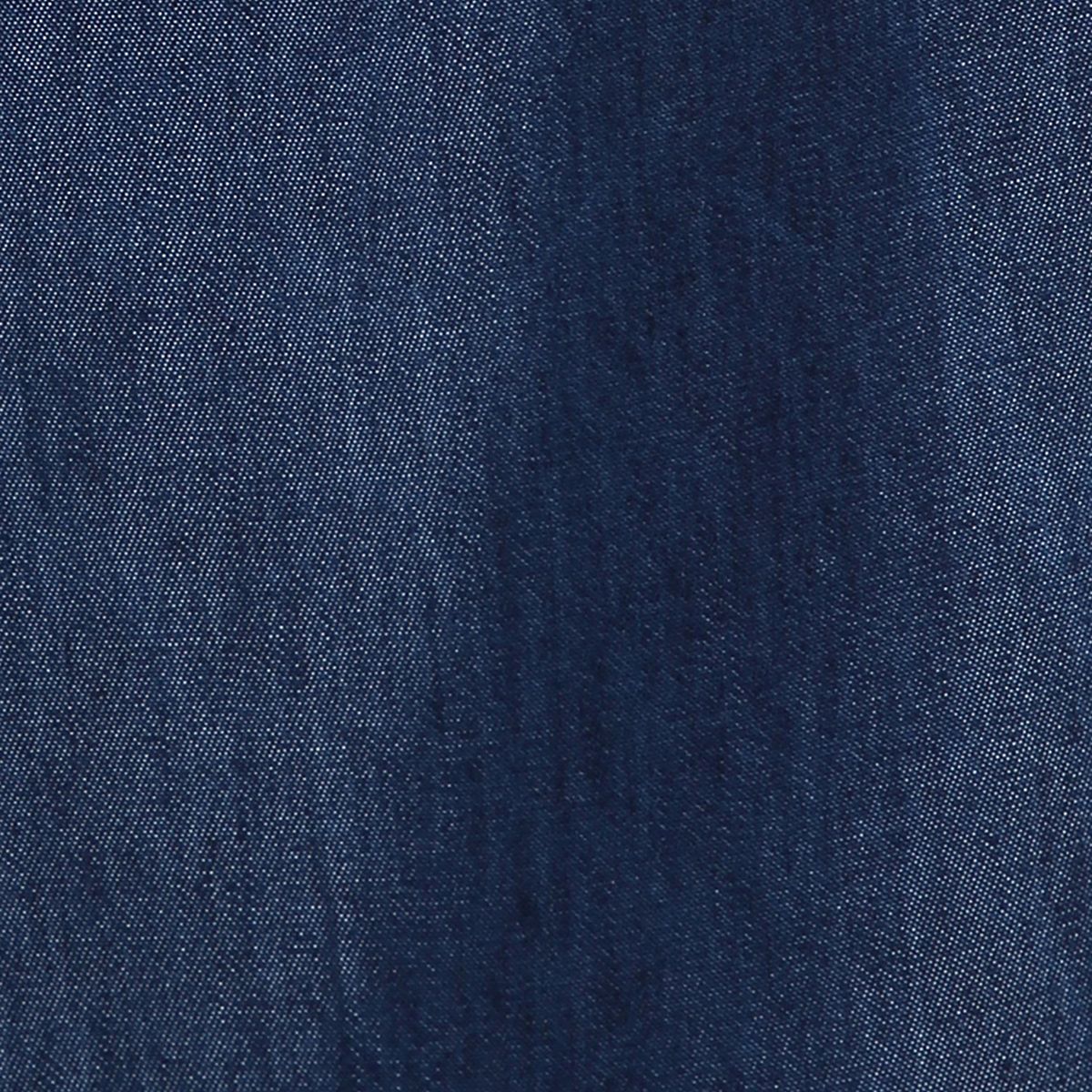 Girls Solid Denim Pants with Drawstring Waist, Dark Blue
