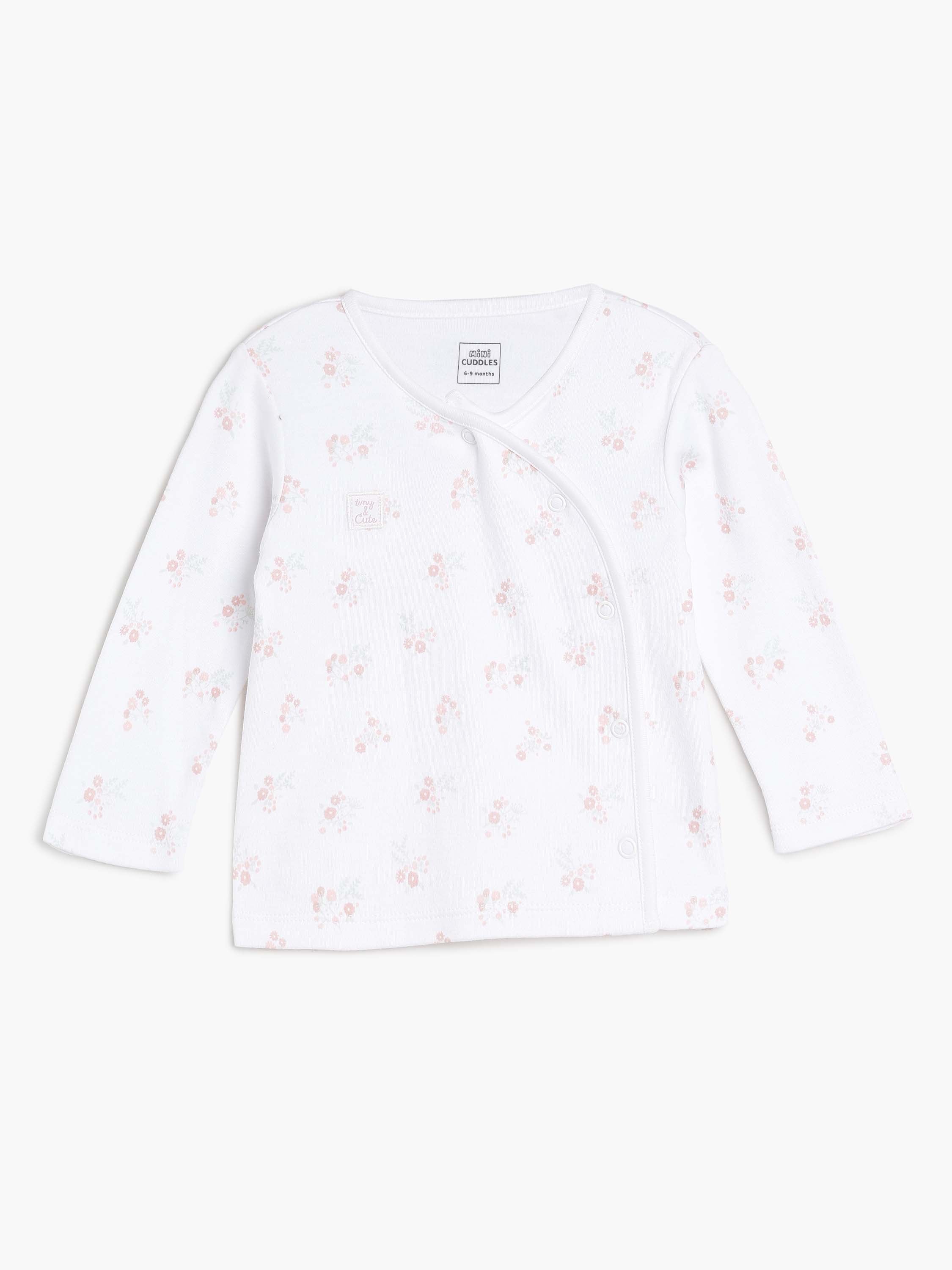 Girls White and Pink Floral Print 4-Piece Newborn Gift Set