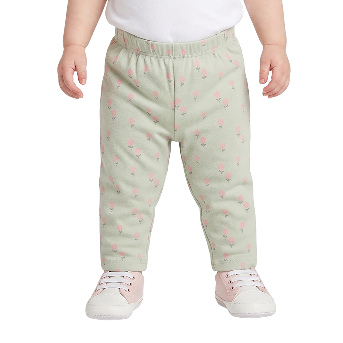 Baby Girls Green & Pink Knit Bottoms Pack of 2 Regular Fit Casual Wear