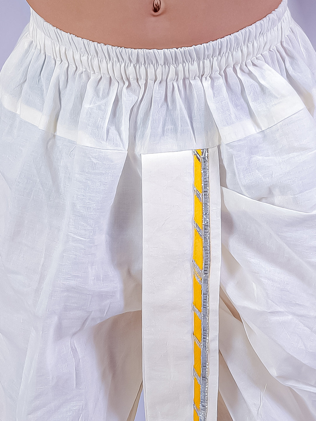 Lil Drama Boys Embroidered Kurta With Dhoti Pants Set, Yellow And White