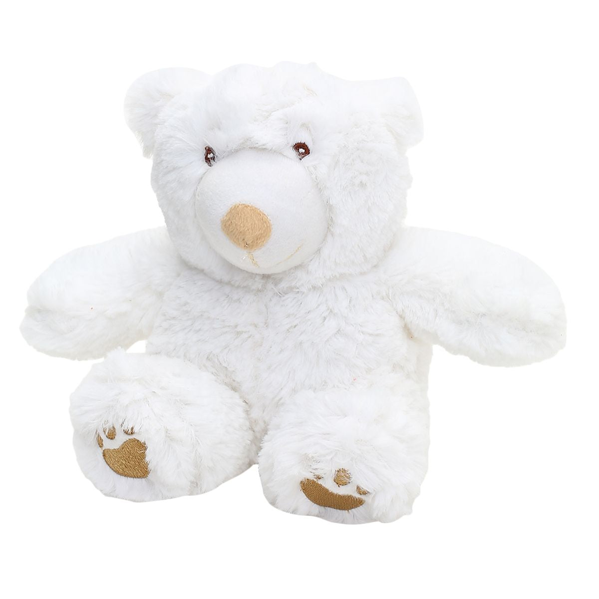 Baby Unisex White Polyester Teddy Bear Soft Toy Pack of 1 Embroidered Details Everyday Play