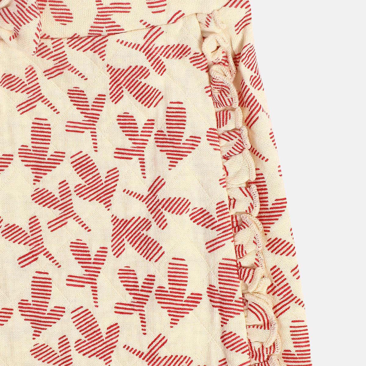 Girls Cotton Floral Printed Knit Bottom - Pink