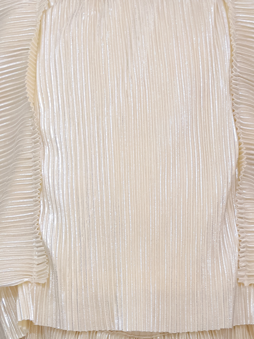 Lil Drama Girls Shimmer Pleated Top With Palazzo Pants Co-Ord Set, Cream