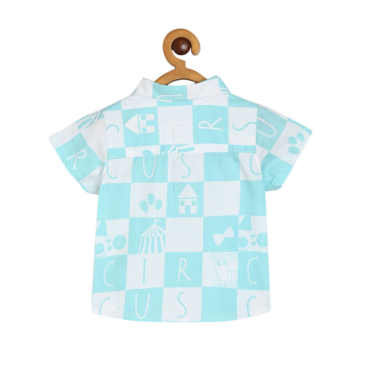 Boys White Blue Front Open Short Sleeve Coordinate Set