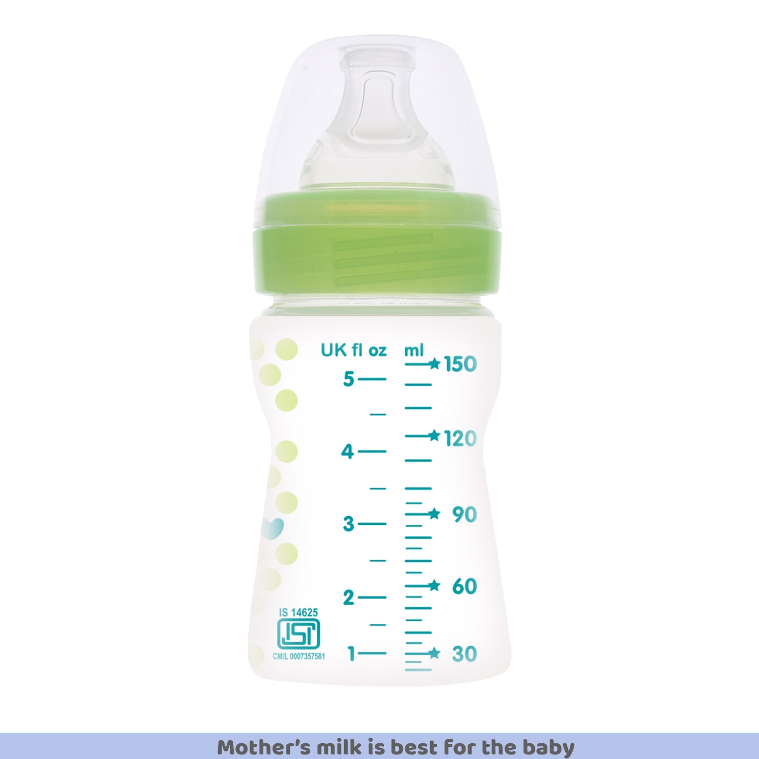 WellBeing Bi-Pack Feeding Bottle (150ml Slow) ( Green)