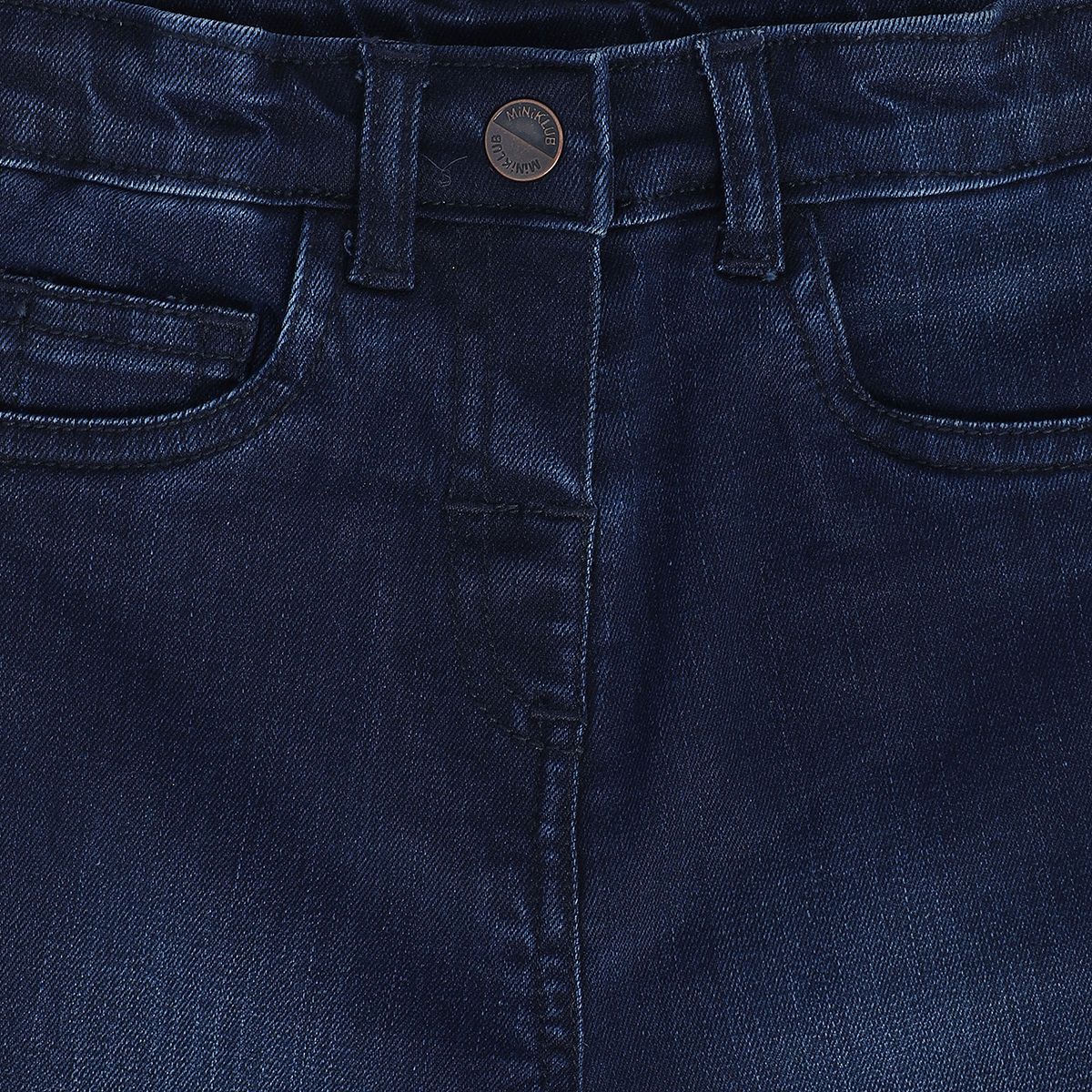 Girls Dark Blue Pack Of 1 Denim Pant