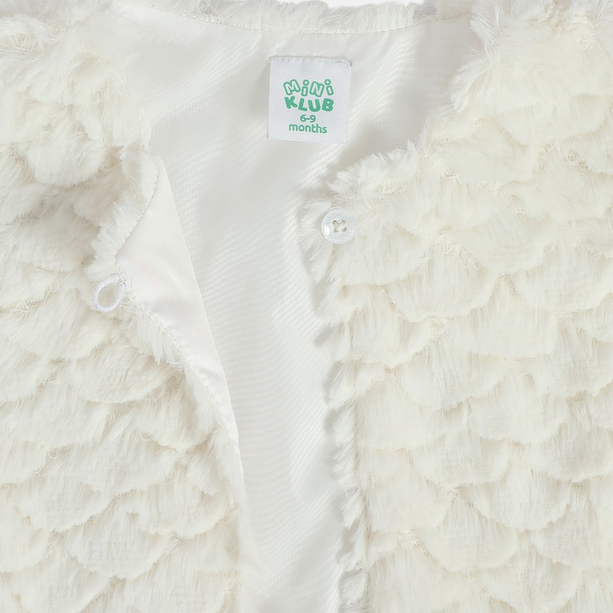 Girls Cotton Full sleeves Self design Shrug - White