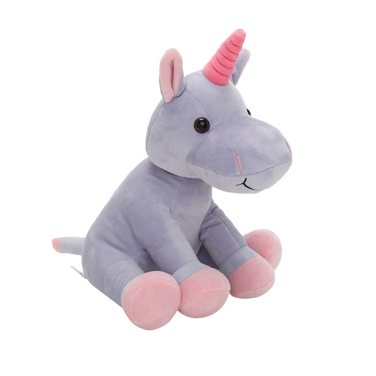 Baby Unisex Grey and Pink Polyester Unicorn Soft Toy Pack of 1 Cuddly Playtime Companion