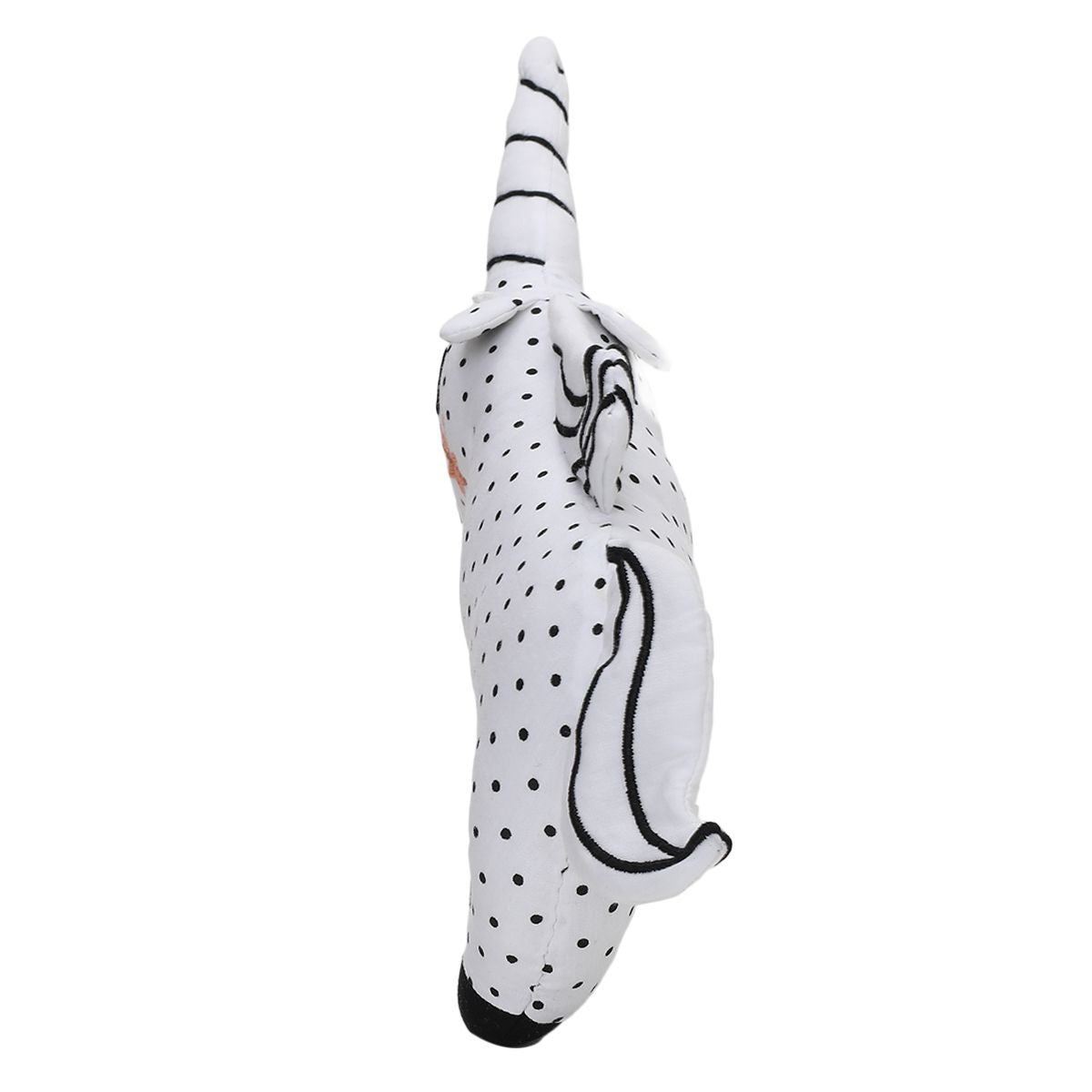 Baby Unisex Polka Dot Unicorn Soft Toy , White and Black