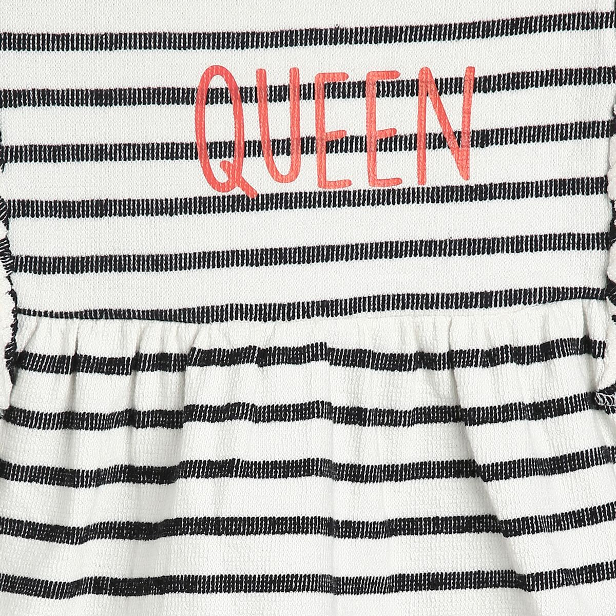 Girls Black/White Round Neck Short Sleeve Dress