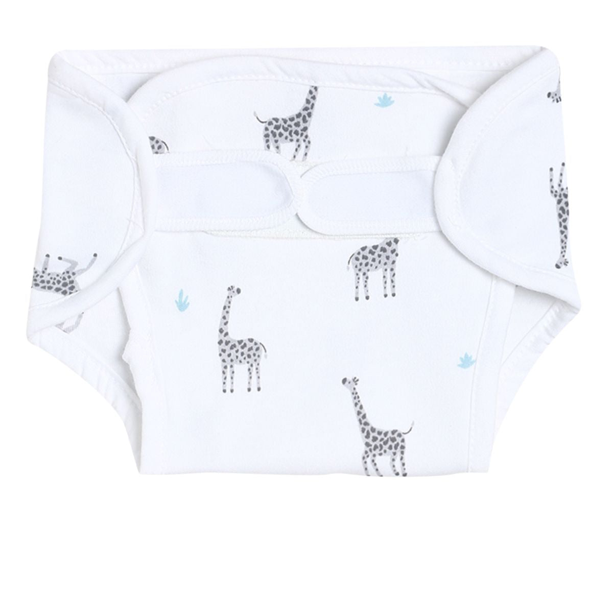 Unisex White Giraffe Print Reusable Cloth Diaper with Inserts