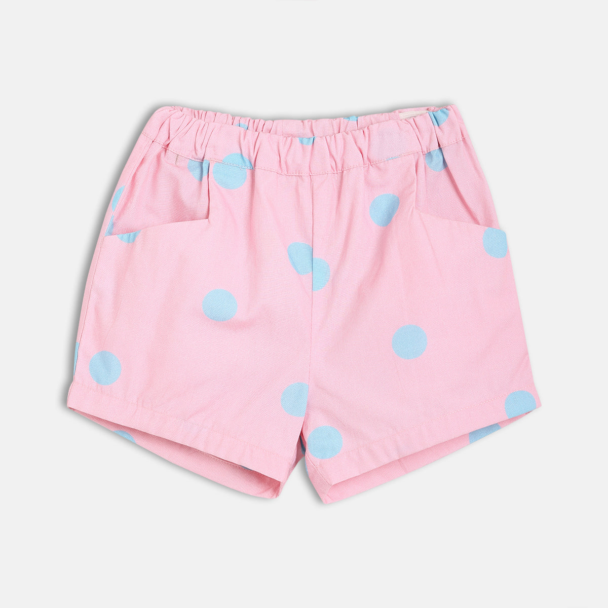 Baby Girls Solid Top and Polka Dot Shorts Set, White and Pink