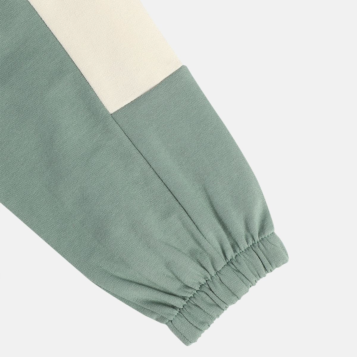 Boys Cotton Colorblocked Joggers - Grey & Green