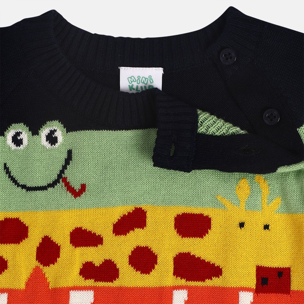 Boys Cotton Full Sleeves Self Design Sweatshirt - Blue & Red