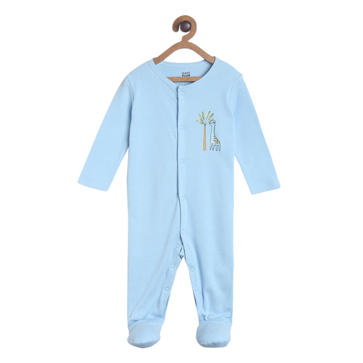 Pack of 2 sleepsuit - white & greyish blue for New Born