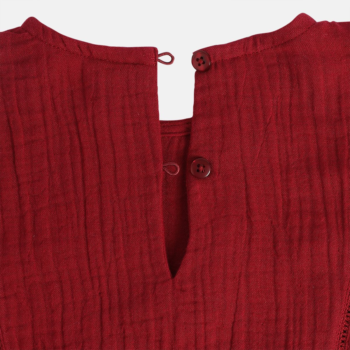 Girls Cotton Full Sleeves Solid Top - Maroon