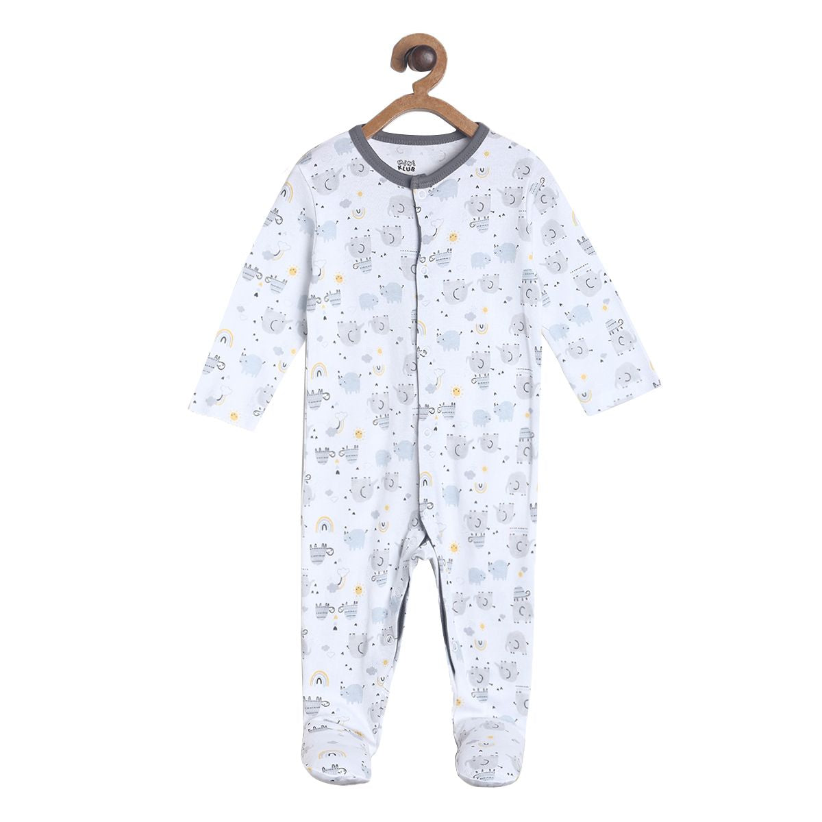 Pack of 2 sleepsuit - light greyish blue for New Born