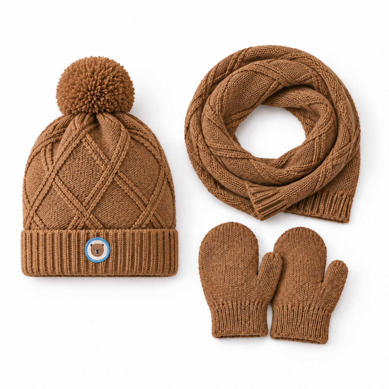 Baby Boys Brown Accessories Set Pack Of Four Regular Fit