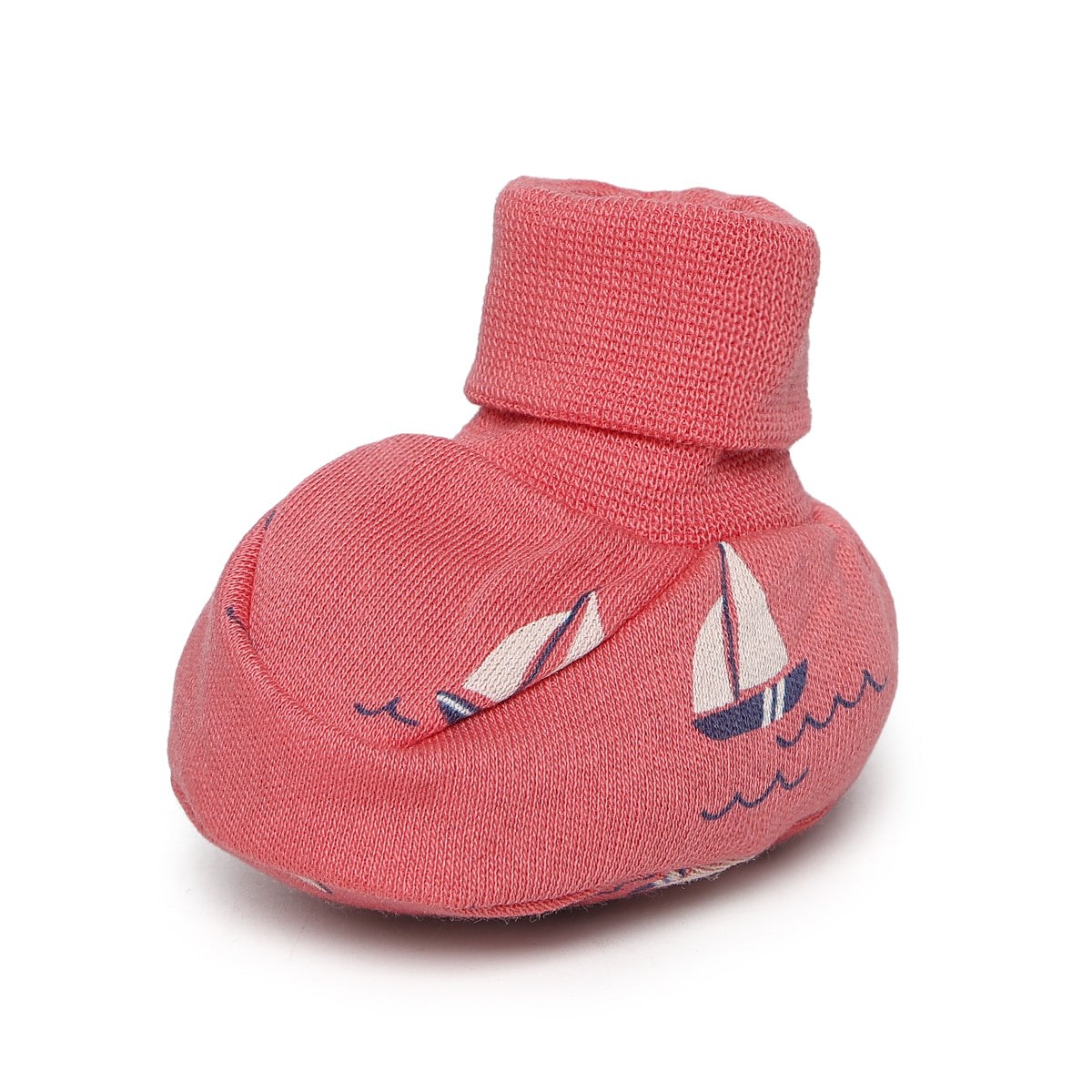 Baby Unisex Pink and Navy Blue Nautical Printed Booties Pack of 2 Casual Footwear
