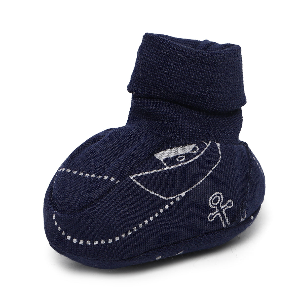 Baby Unisex Pink and Navy Blue Nautical Printed Booties Pack of 2 Casual Footwear