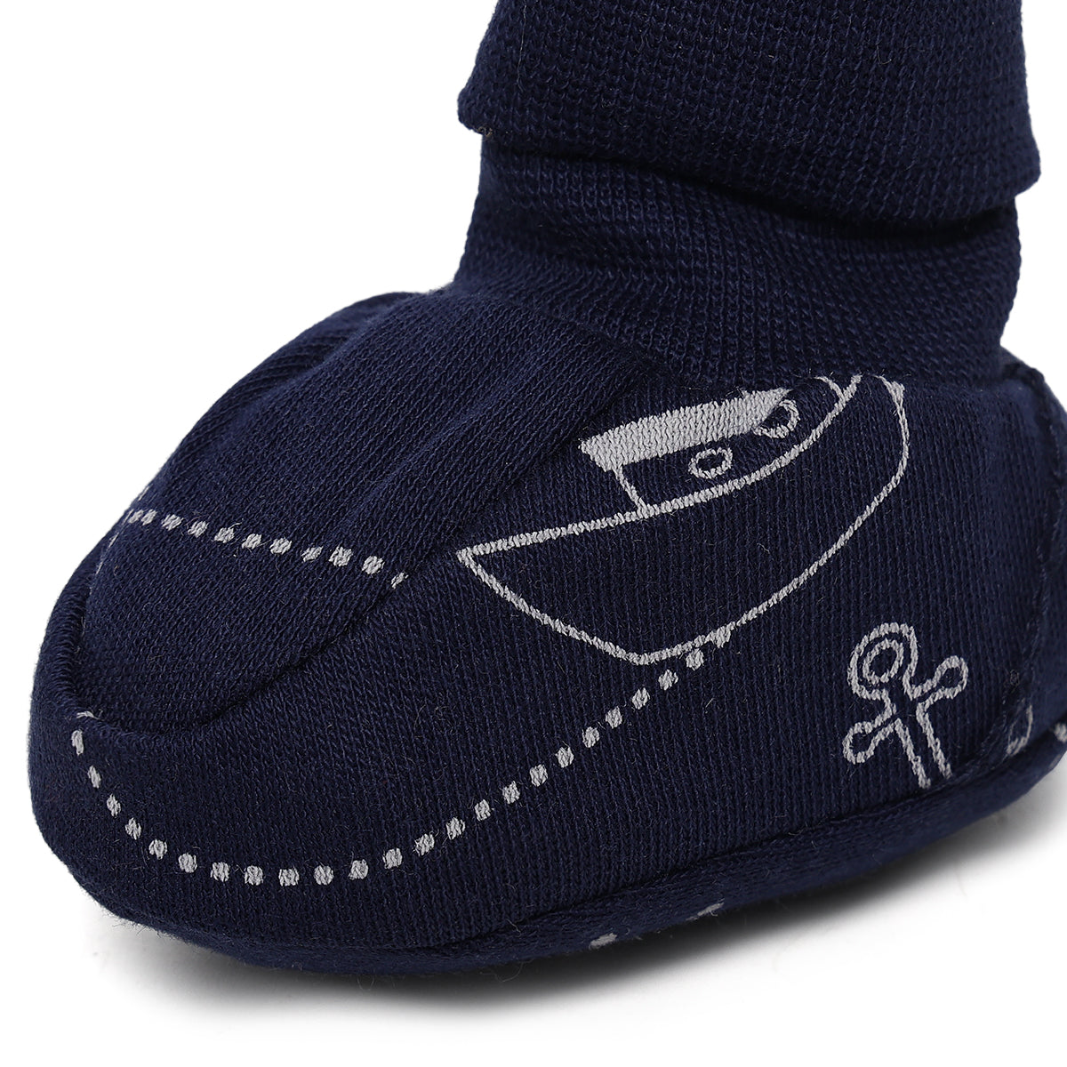 Baby Unisex Pink and Navy Blue Nautical Printed Booties Pack of 2 Casual Footwear