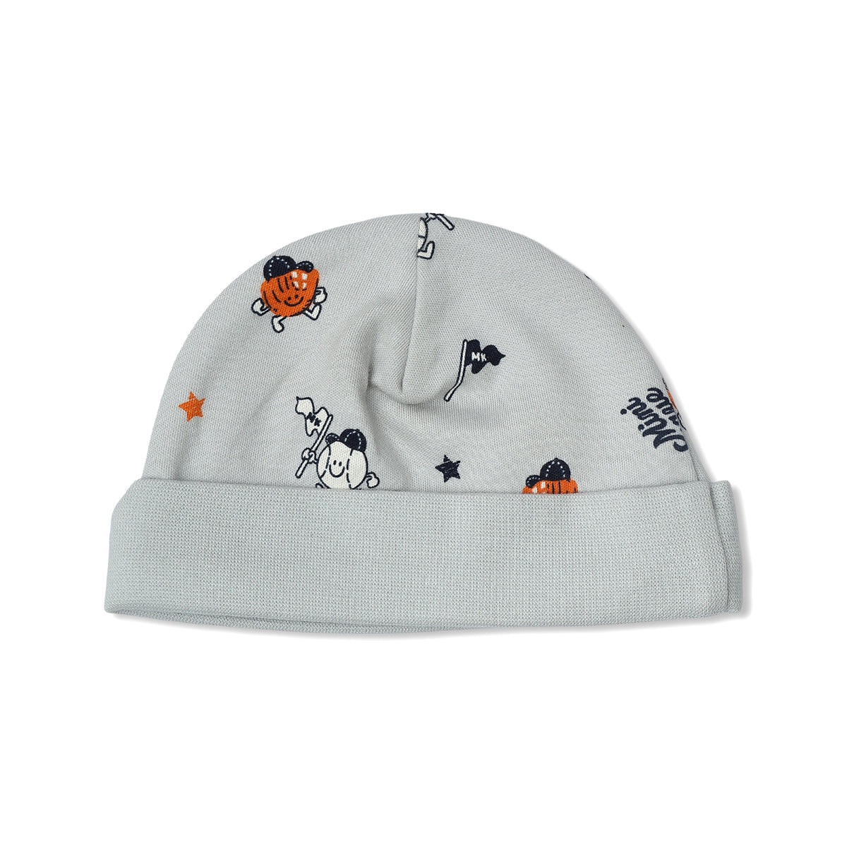 Baby Boys Printed Cap Pack Of 2, Blue And Grey