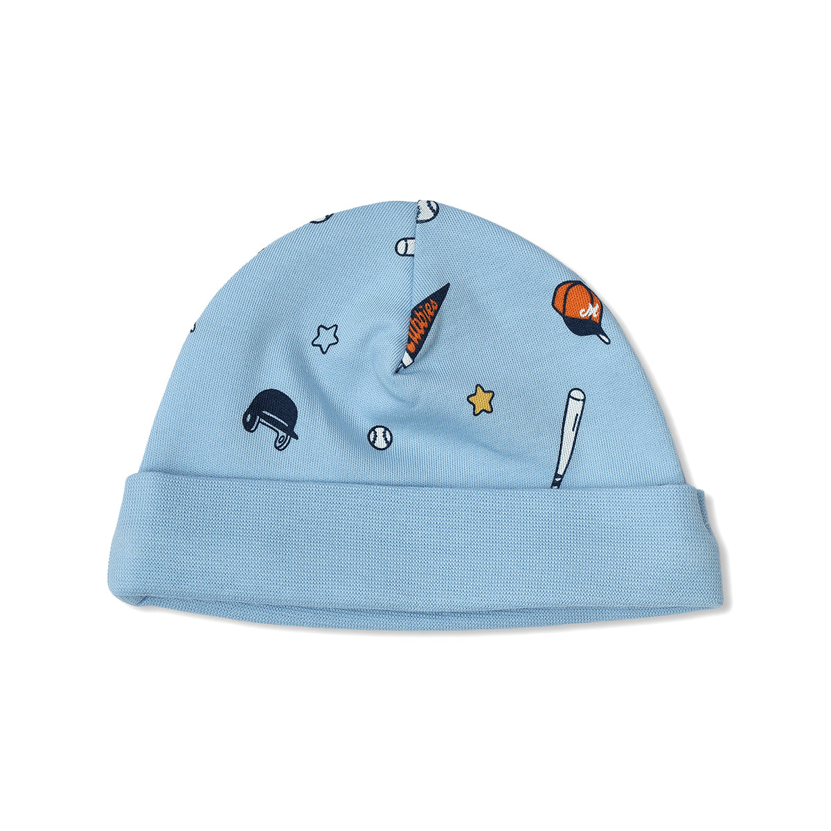 Baby Boys Printed Cap Pack Of 2, Blue And Grey