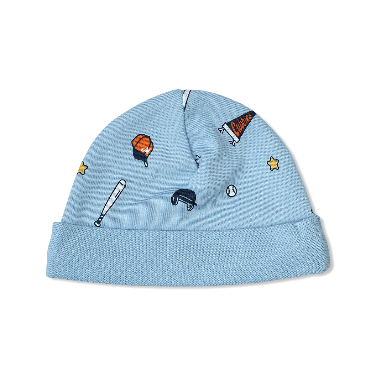 Baby Boys Printed Cap Pack Of 2, Blue And Grey