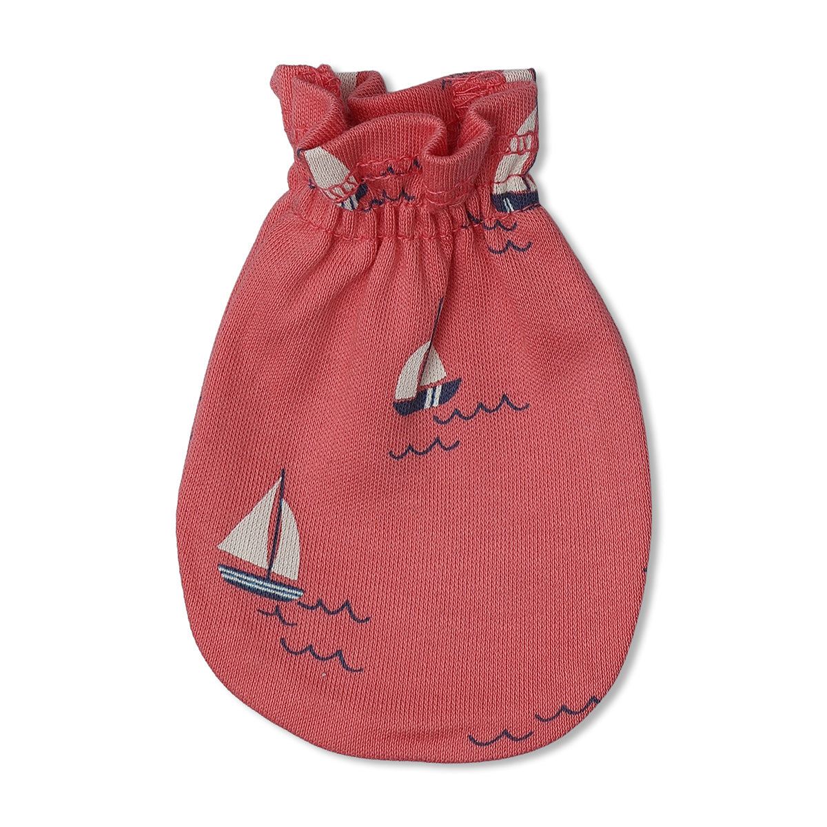 Baby Unisex Sailboat Print And Nautical Print Mittens Pack Of 2, Pink And Navy Blue
