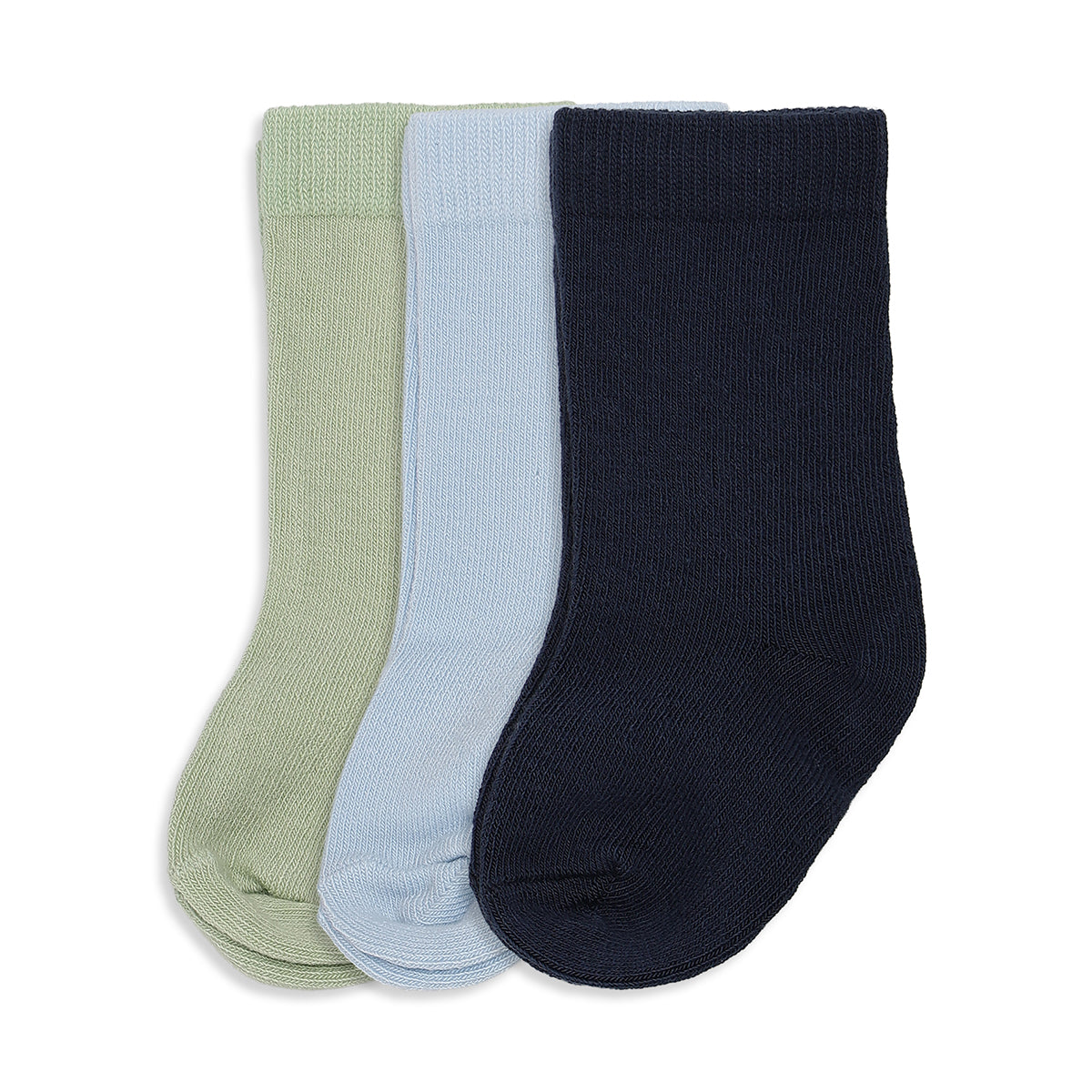 Baby Boys Green Blue And Navy Cotton Socks