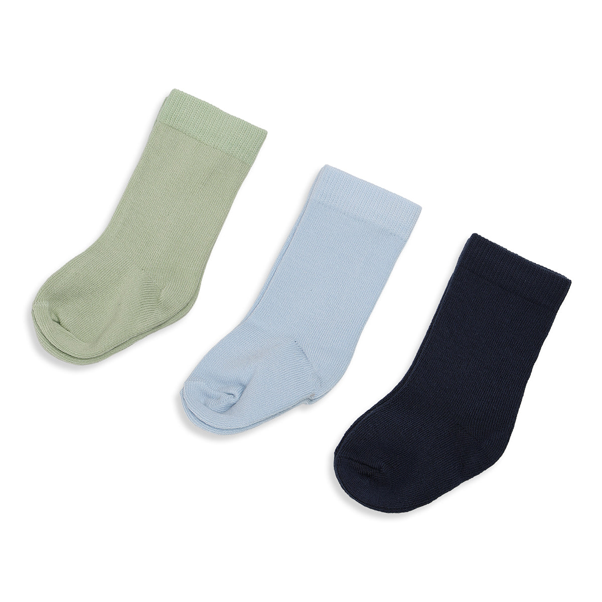 Baby Boys Green Blue And Navy Cotton Socks