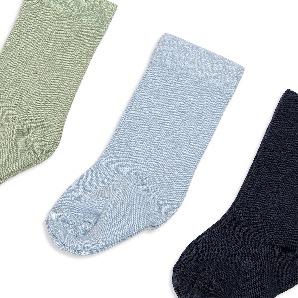 Baby Boys Green Blue And Navy Cotton Socks