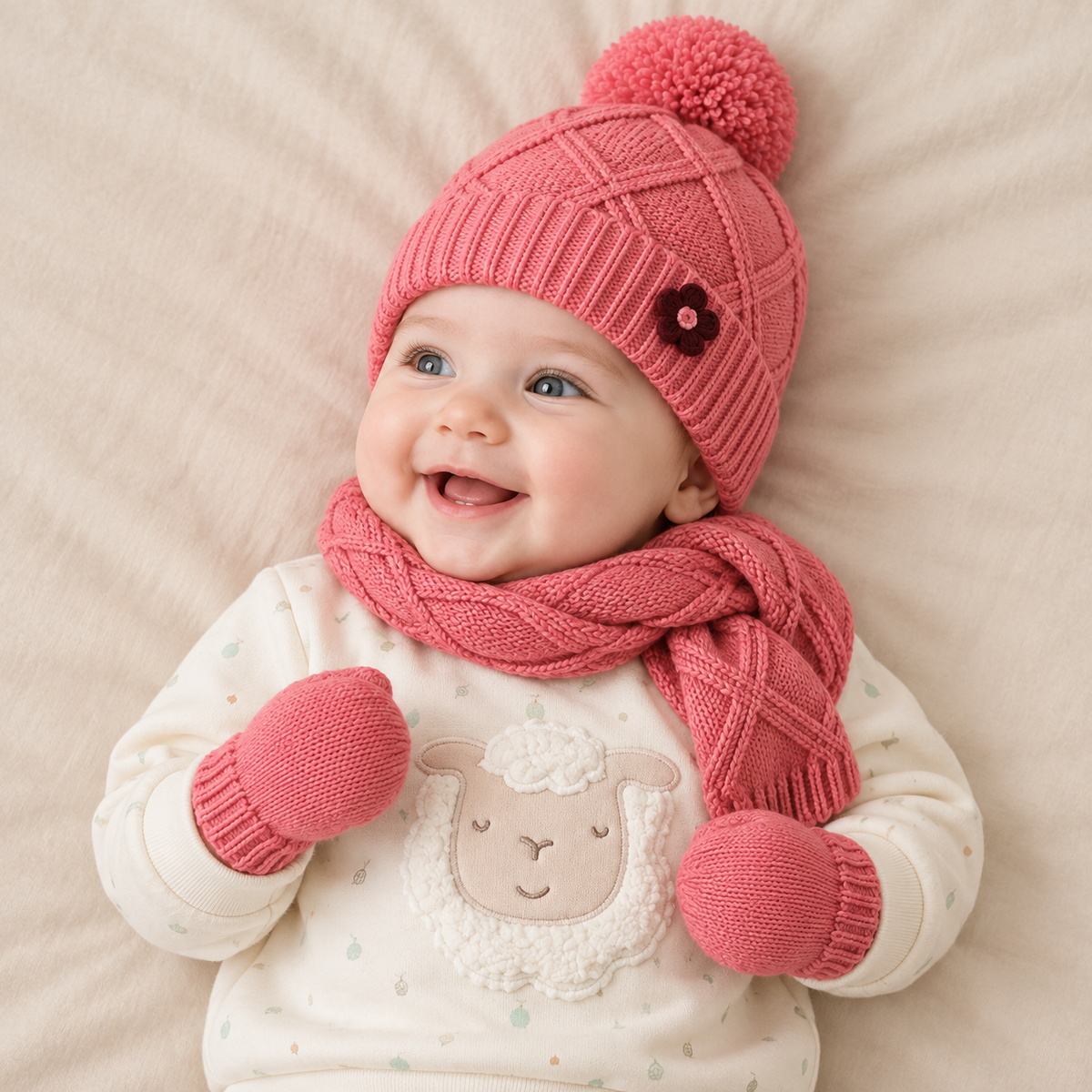 Baby Girls Pink Accessories Set Pack Of Four Regular Fit