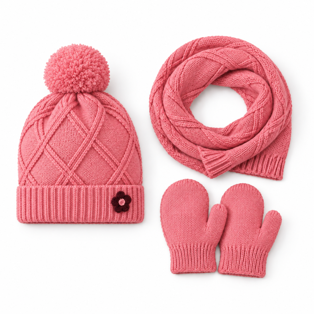 Baby Girls Pink Accessories Set Pack Of Four Regular Fit