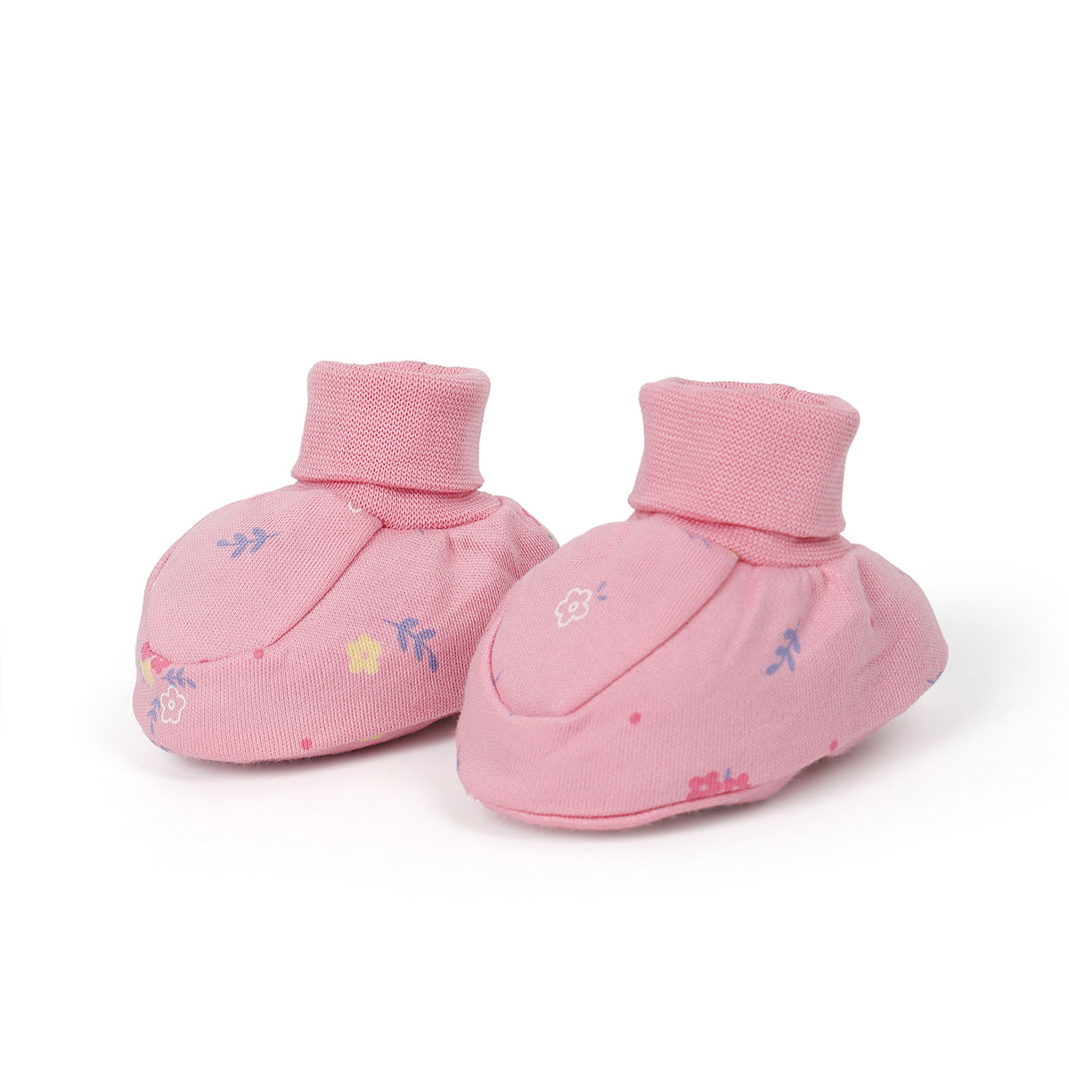 Baby Girls Floral And Swan Motif Booties Pack Of 2, Pink And Lavender