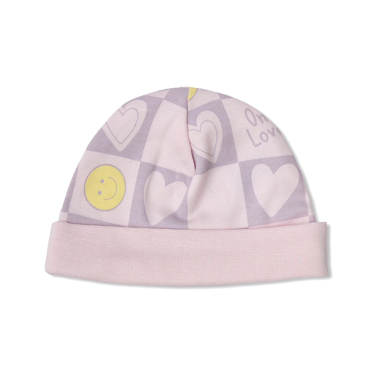 Baby Girls Cherry And Heart Print Cap Pack Of 2, Yellow And Light Purple