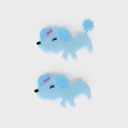 Baby Girls Blue Dog-Shaped Hair Clips 1 Pair Casual Wear