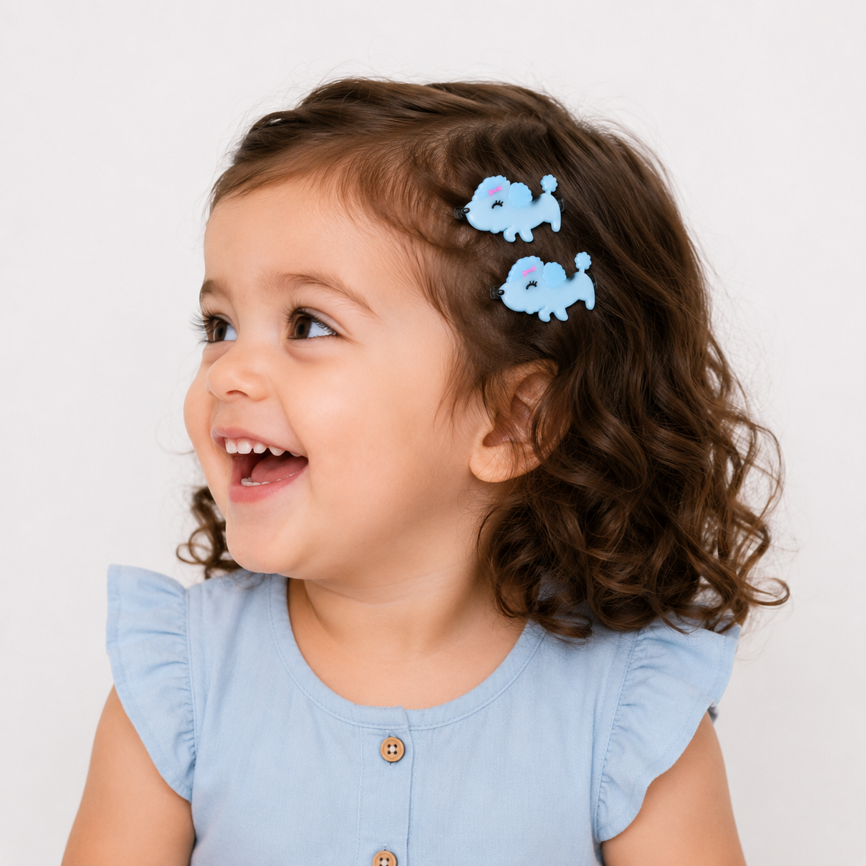 Baby Girls Blue Dog-Shaped Hair Clips 1 Pair Casual Wear