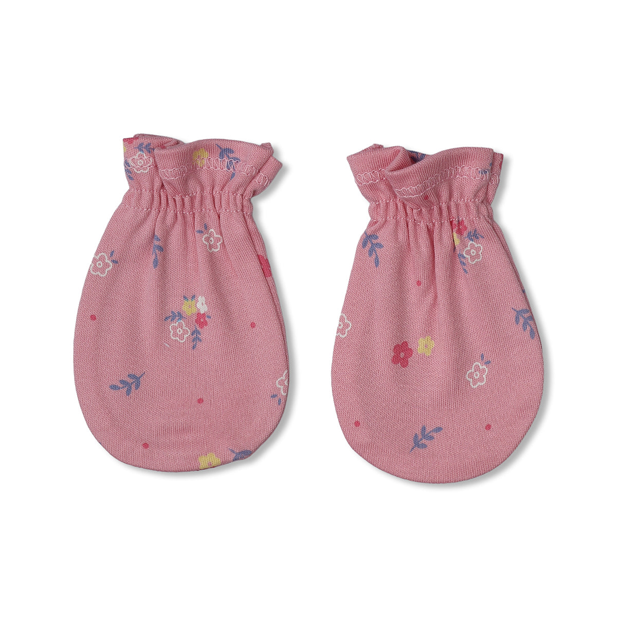 Baby Girls Bird And Floral Motif Mittens Pack Of 2, Pink And Lavender